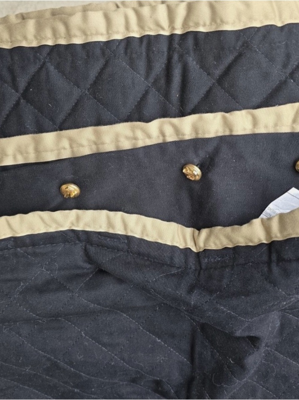 🖤💛 NWOT Ralph Lauren Charleston King Size Quilted Button Black /Gold Shams - Picture 3 of 5